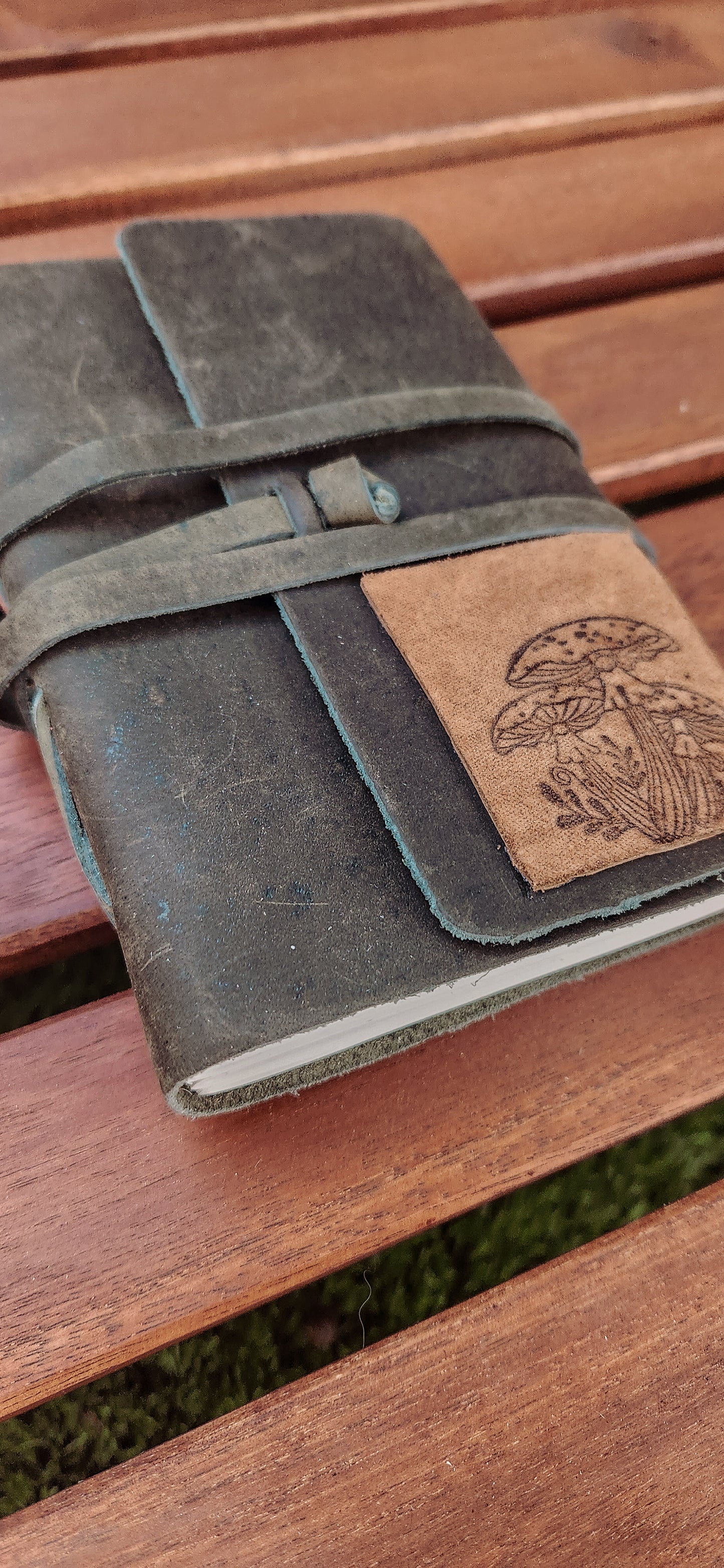 The mushroom Patch leather journal