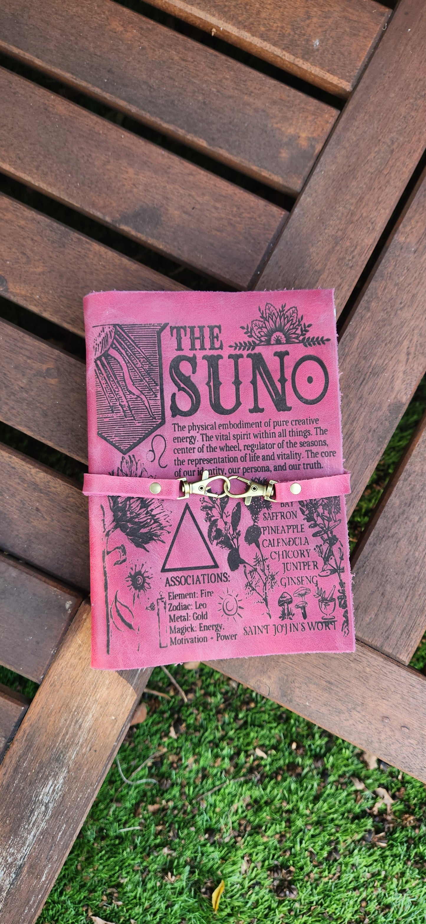 The sun leather journal Claw closure