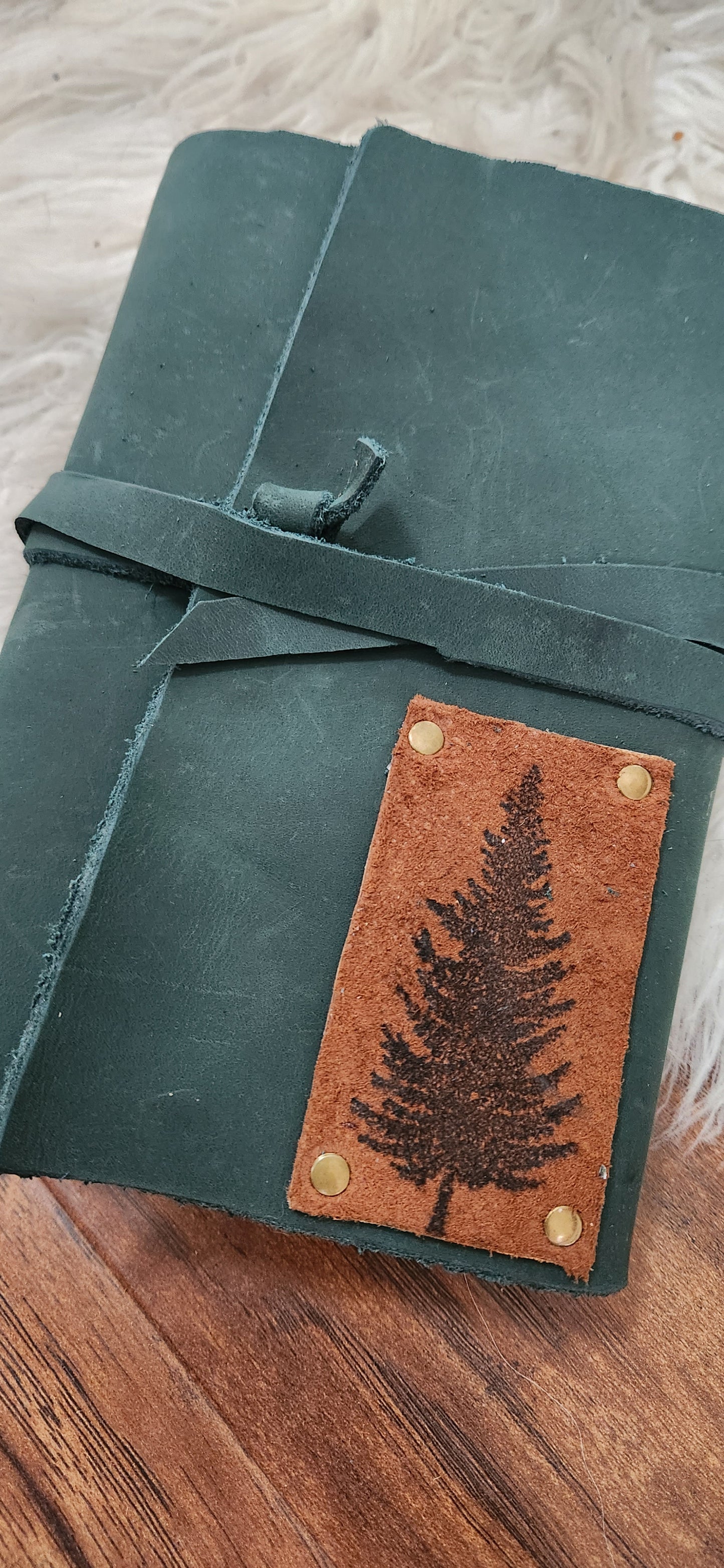 Tree patch leather journal & sketchbook