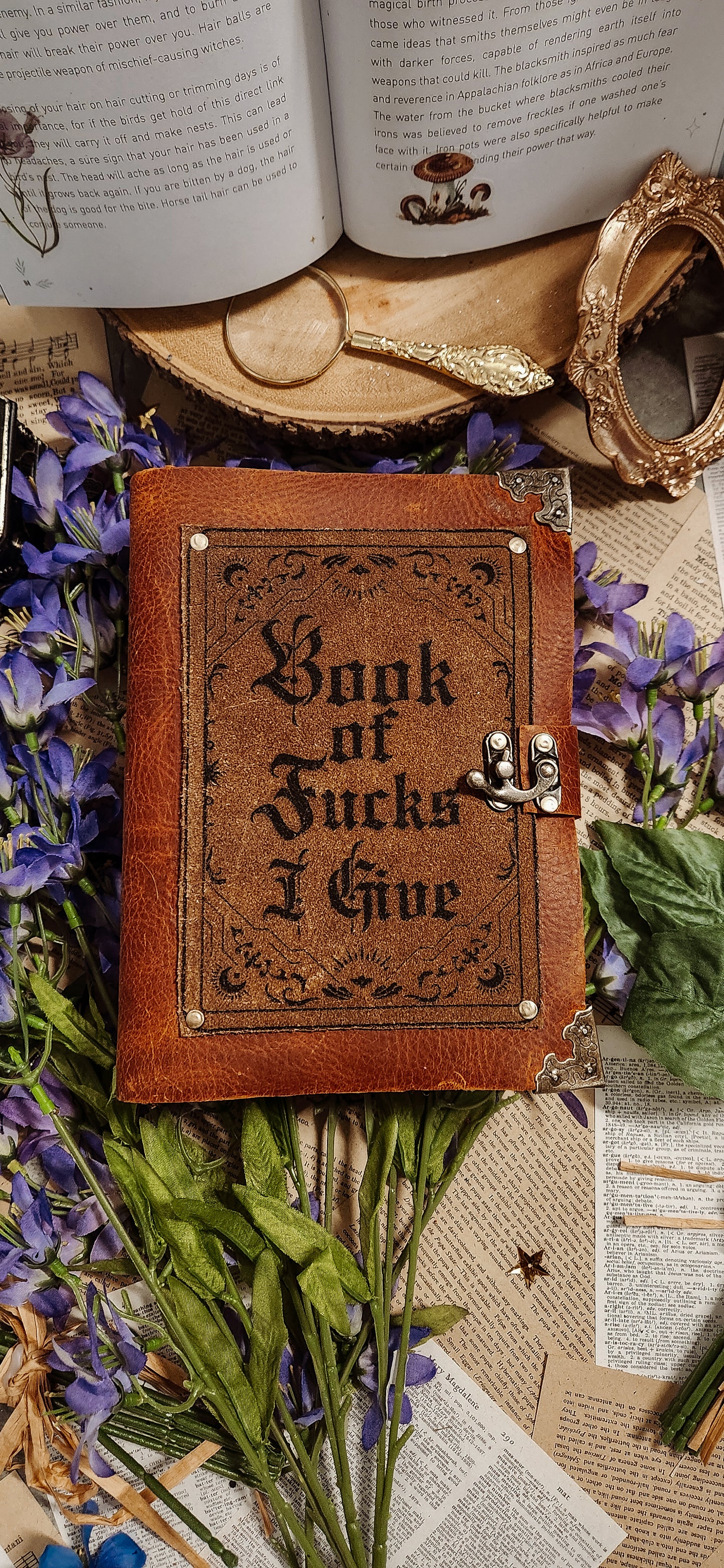 Book of fucks I give leather journal