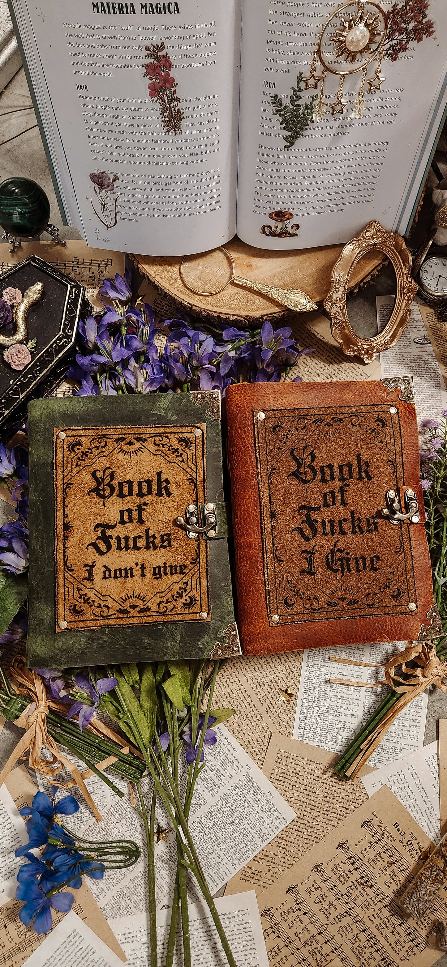 Book of fucks I give leather journal