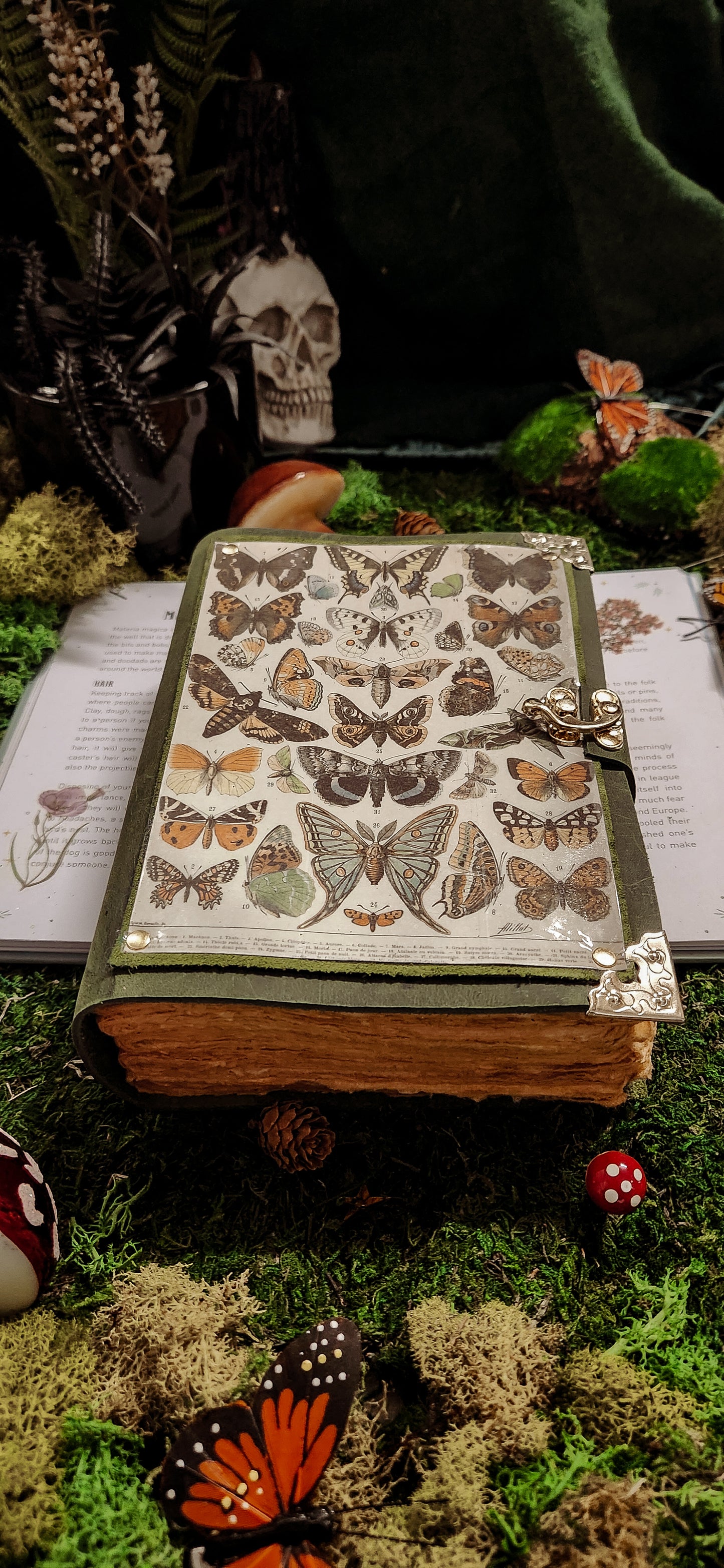 Butterfly illustration leather journal