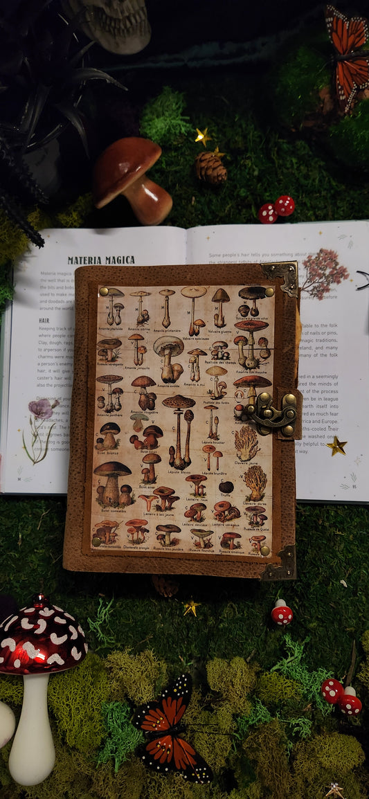 Mushroom Garden leather journal