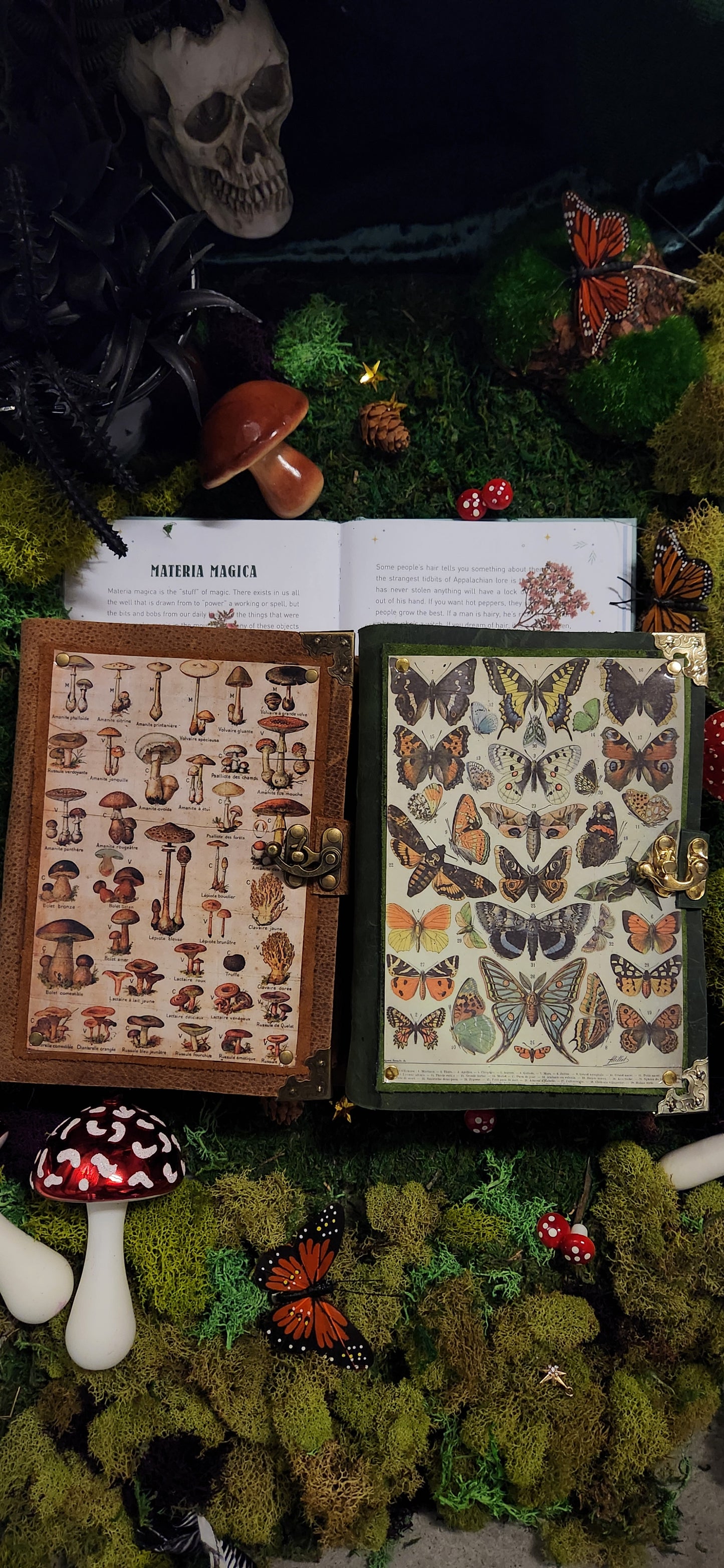 Butterfly illustration leather journal