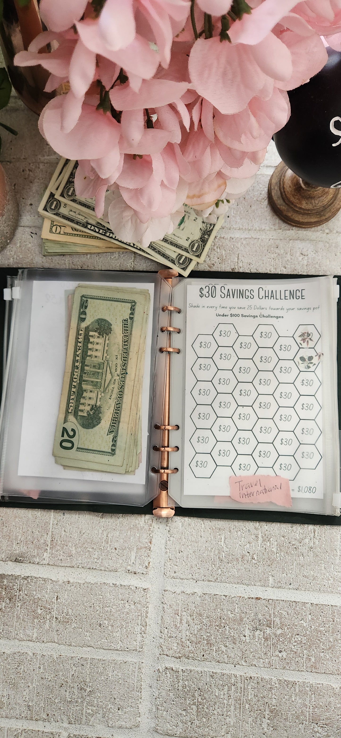 Abundance Savings Goal Leather Binder