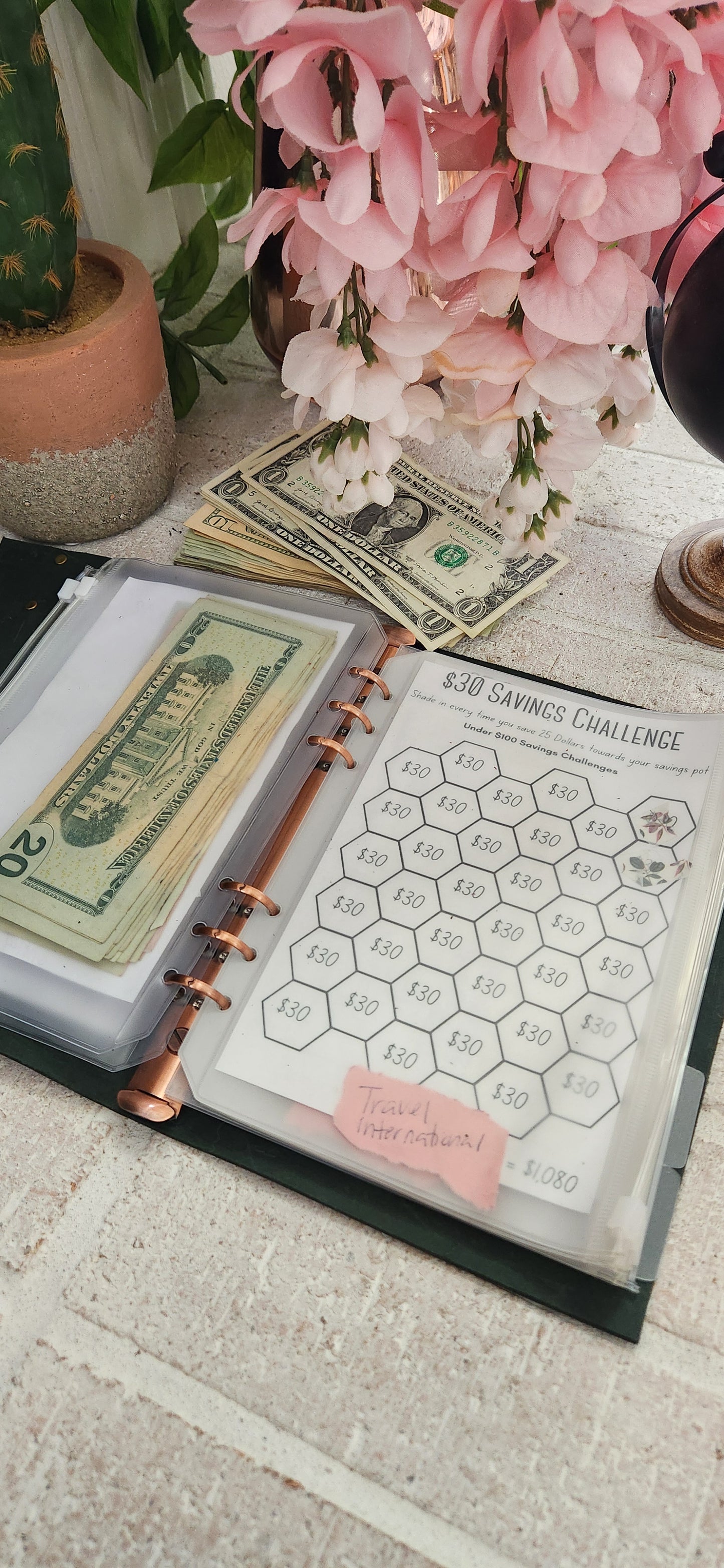 Abundance Savings Goal Leather Binder