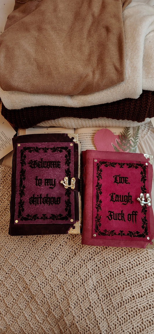 Live, Laugh, Fuck Off leather journal