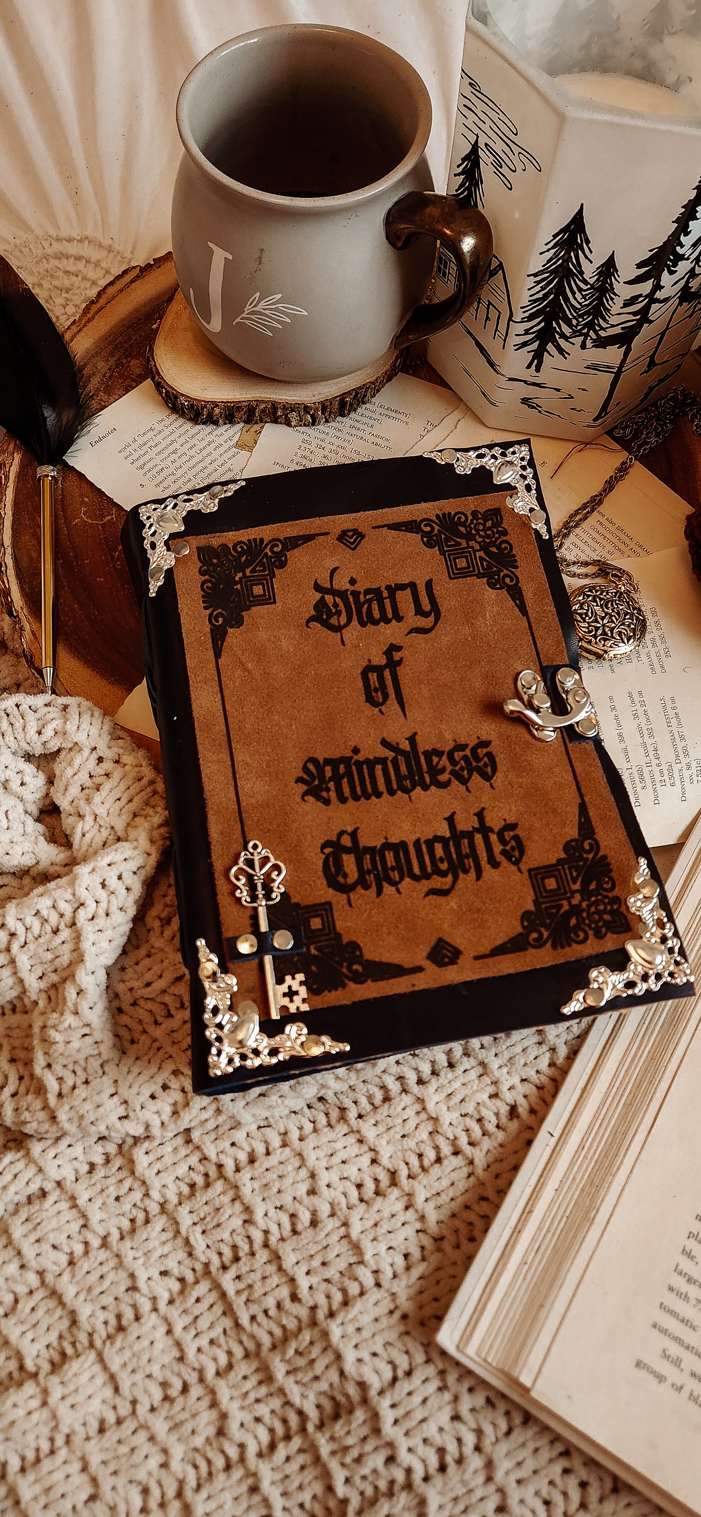 Diary of Mindless Thoughts Leather Journal