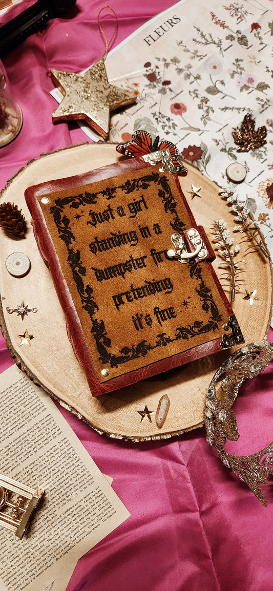 Just a girl leather journal