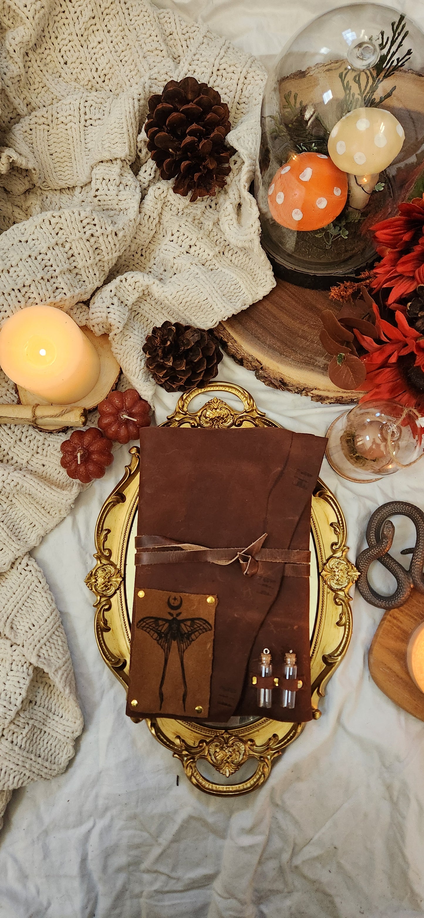 Refillable leather journal sleeve