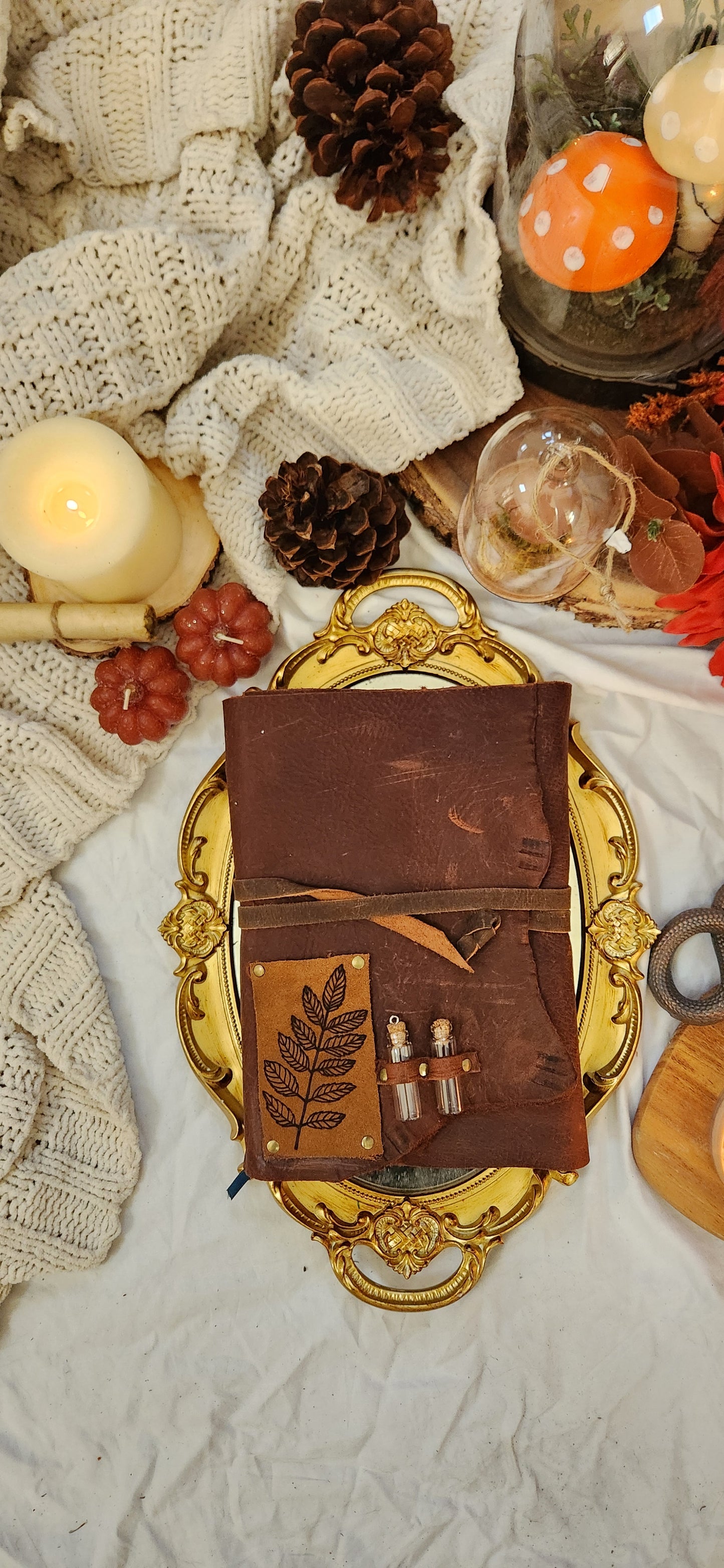 Refillable leather journal sleeve