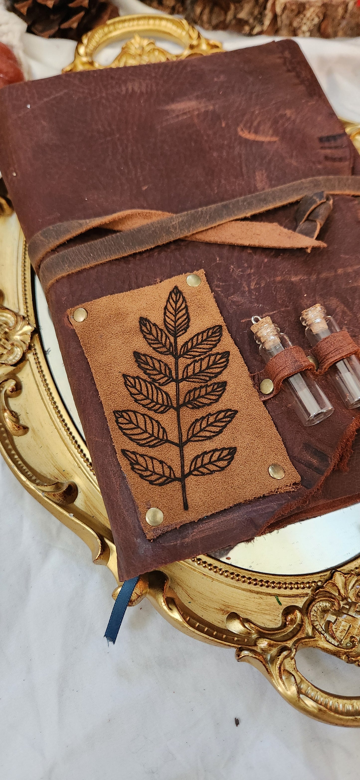 Refillable leather journal sleeve