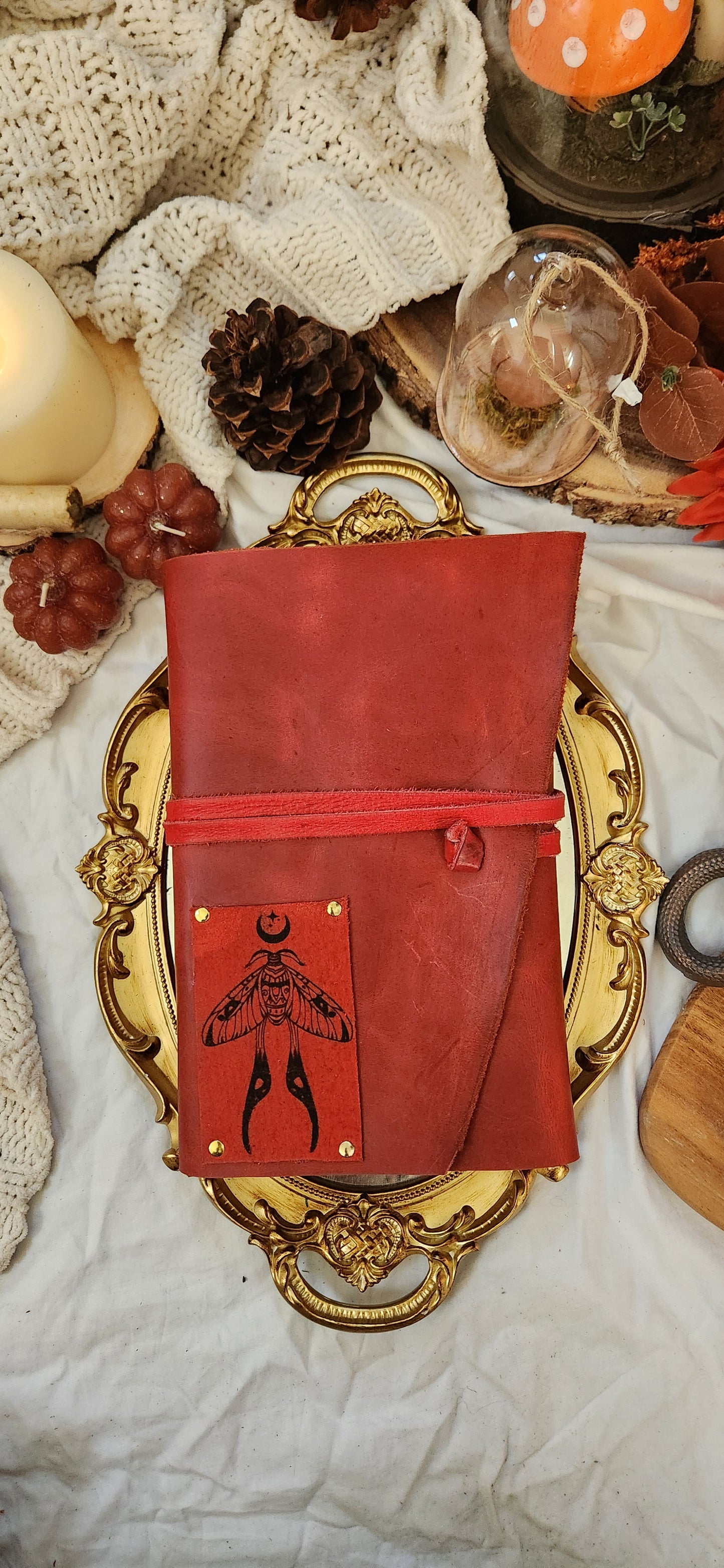 Refillable leather journal sleeve