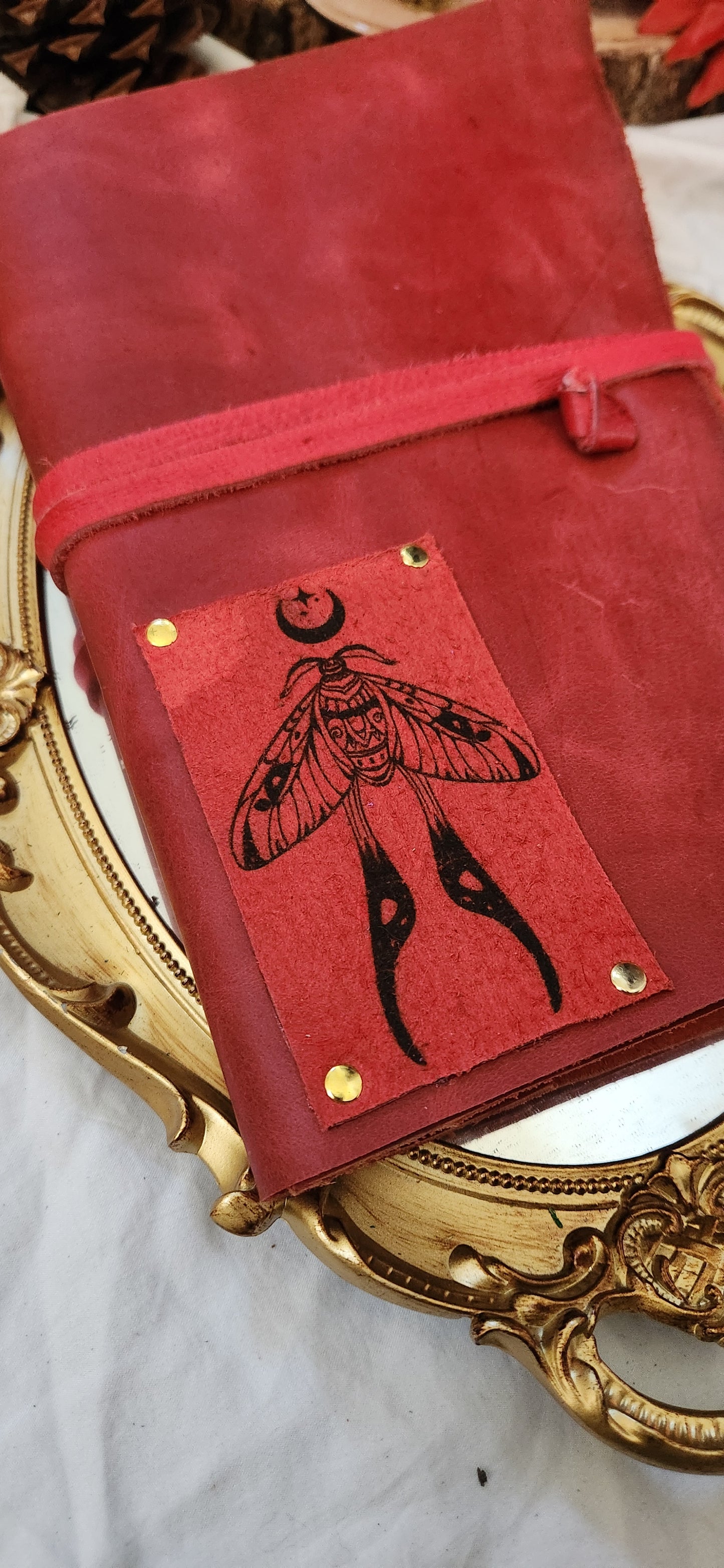 Refillable leather journal sleeve