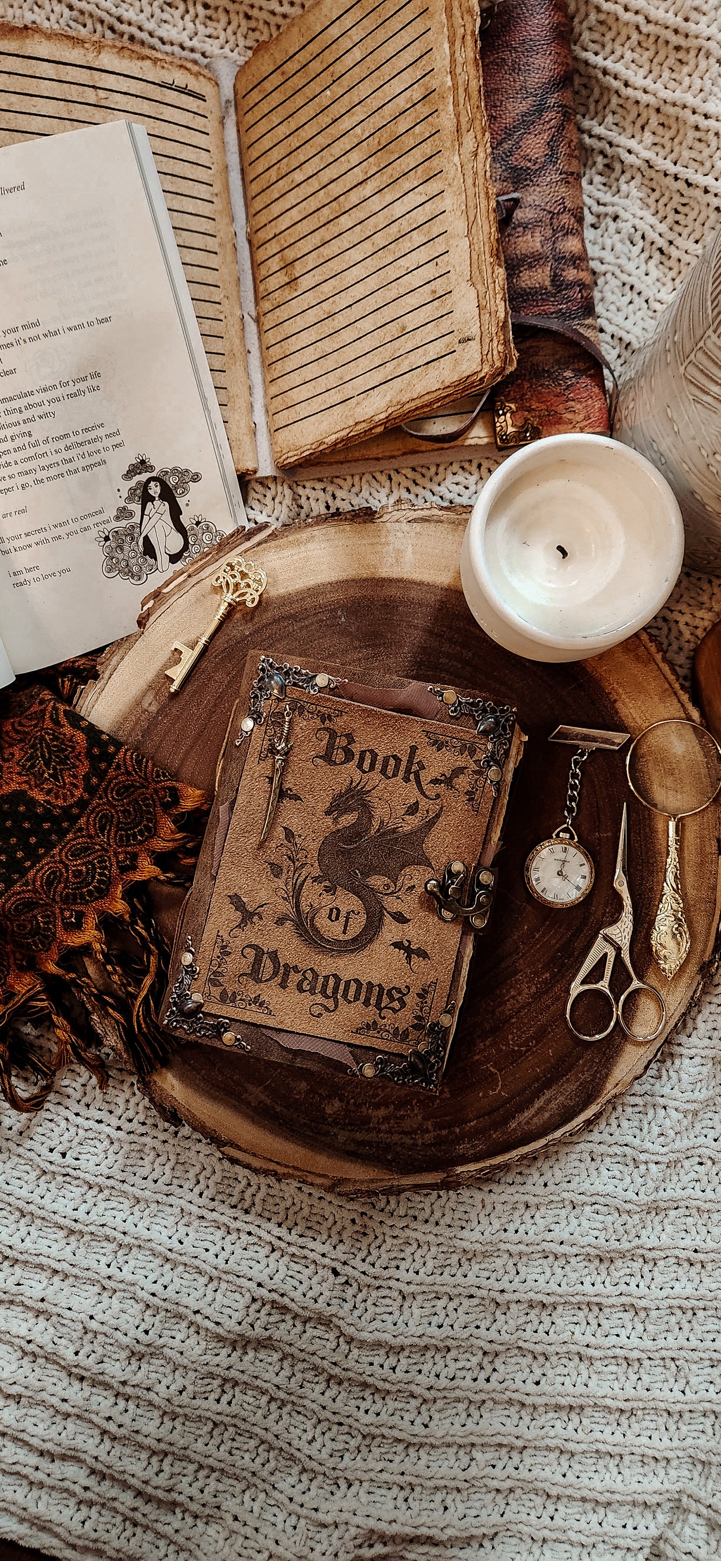 Book of Dragons leather journal