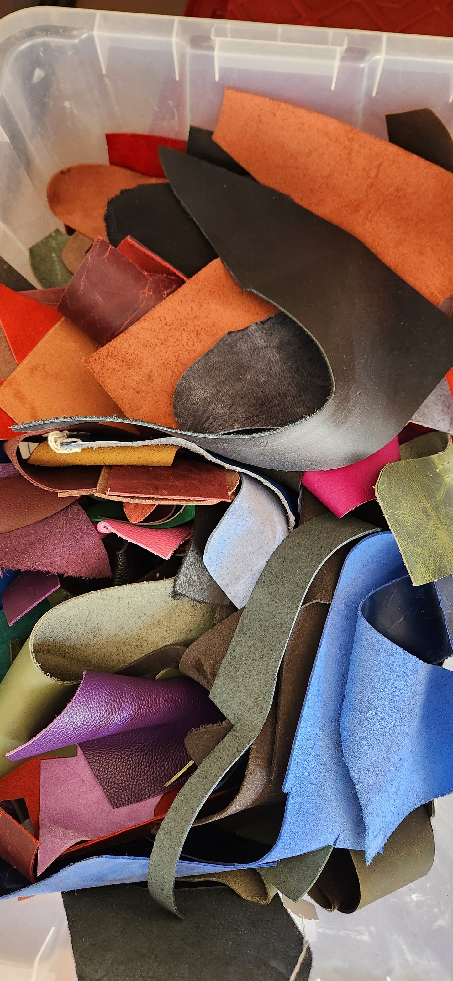 Leather scraps bag