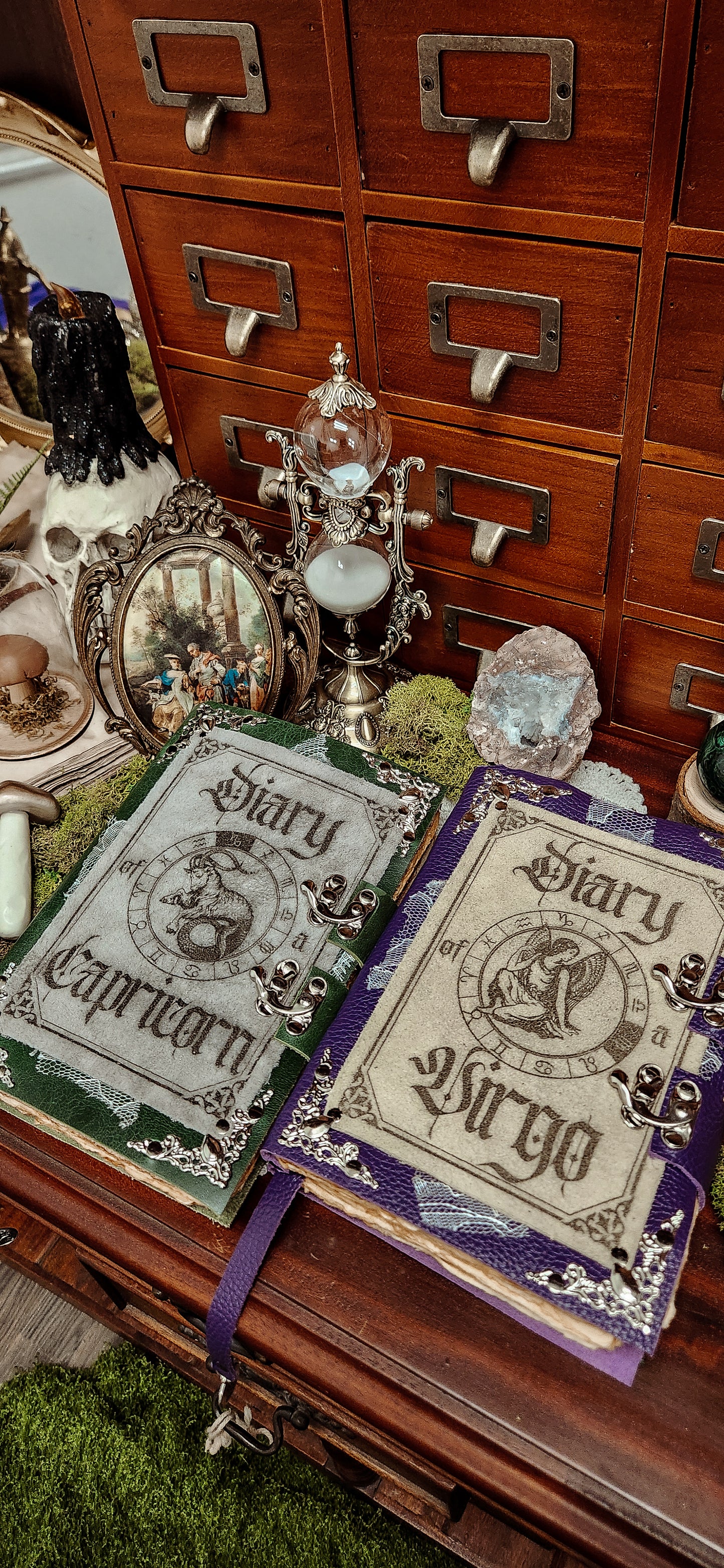 Diary of a zodiac leather journal