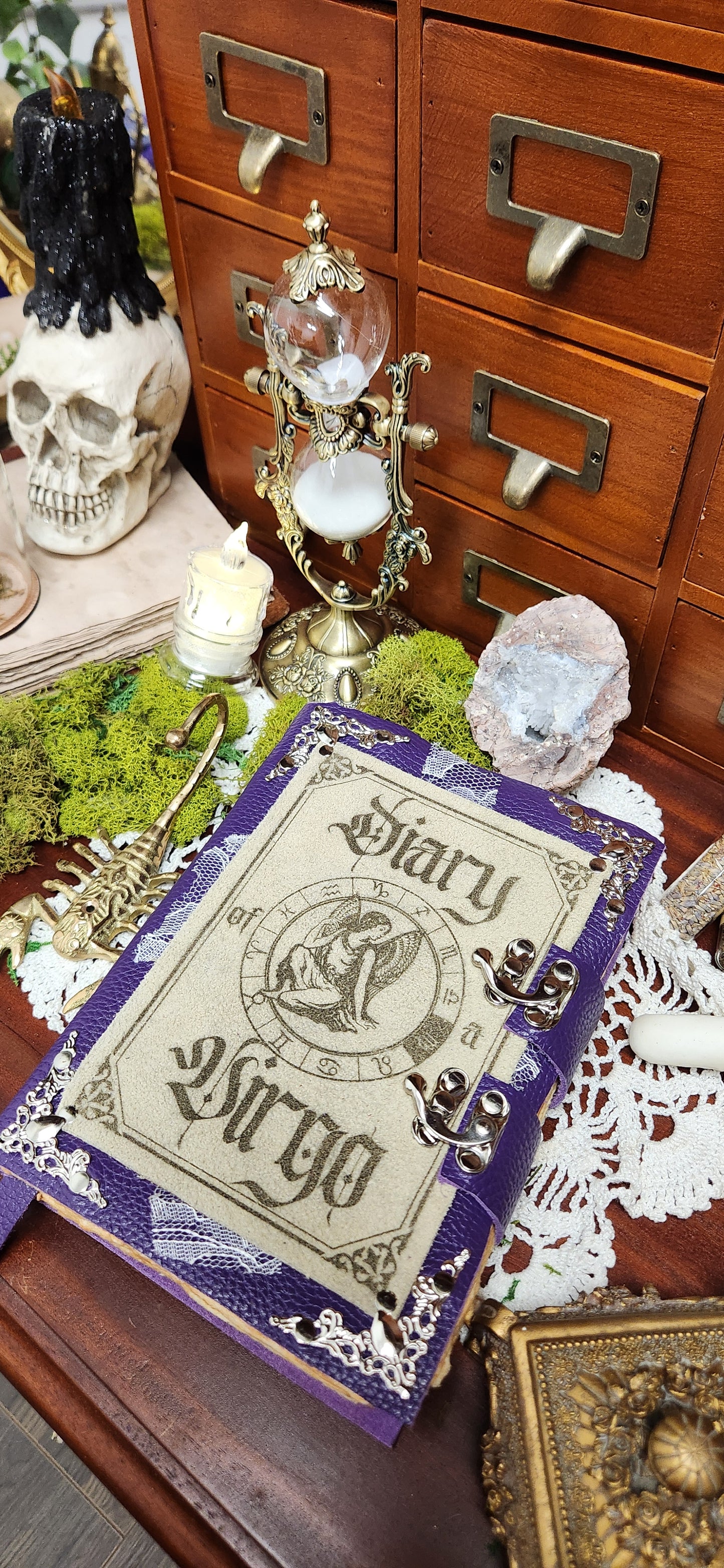 Diary of a zodiac leather journal