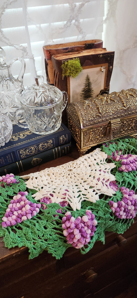 Grape crochet doily