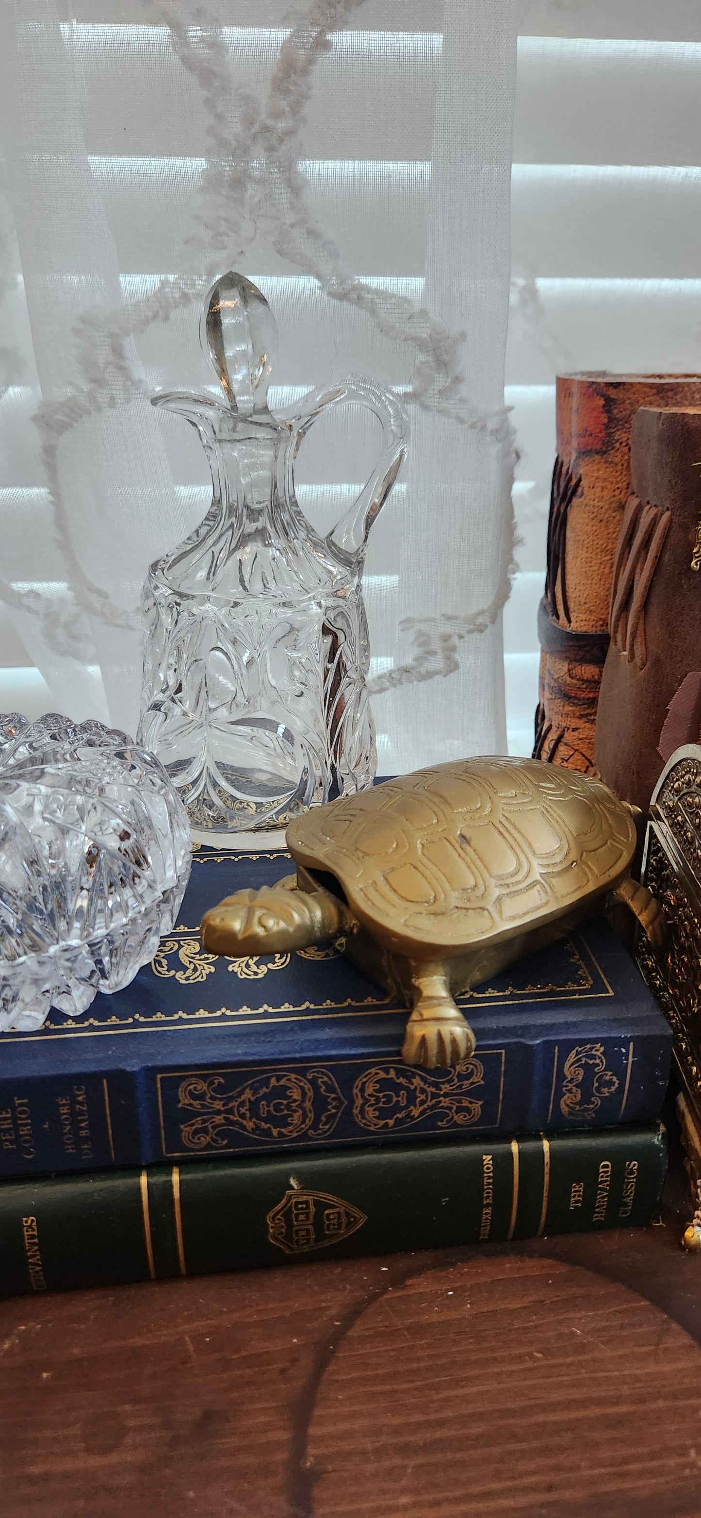 vintage Toile de Jouy & Brass turtle