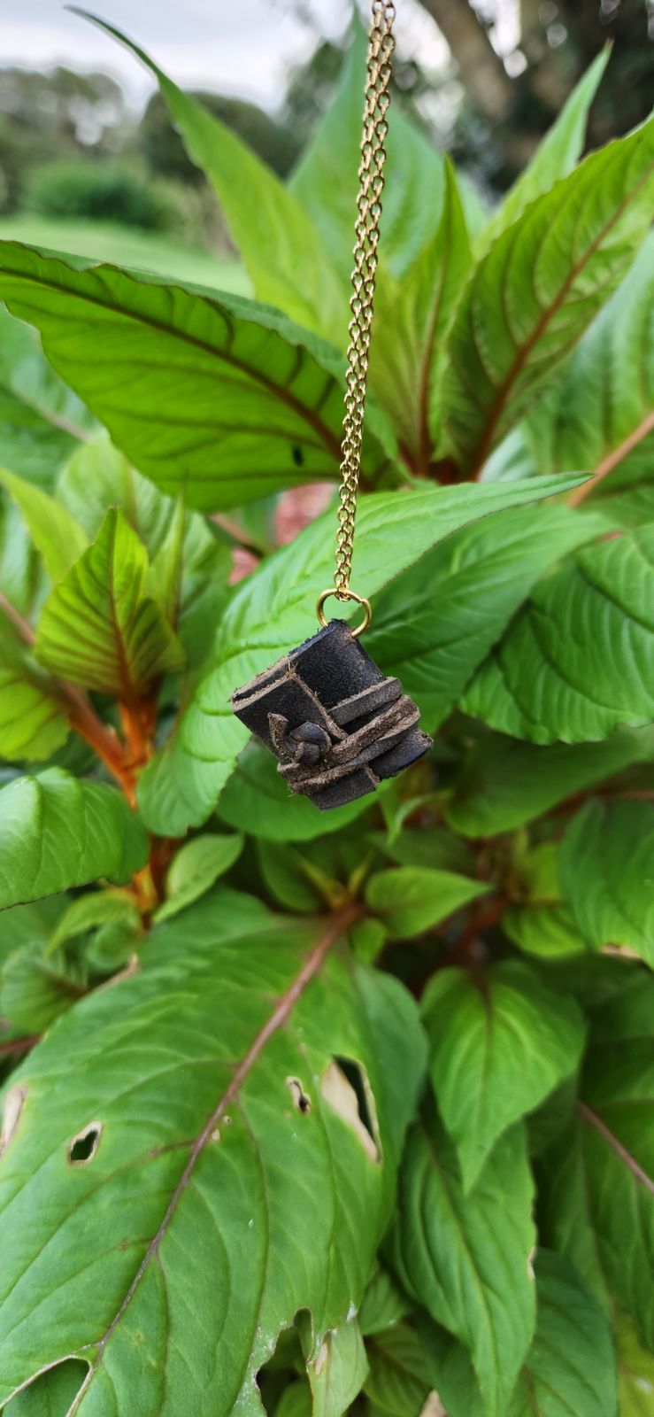 Mini leather Journal necklace
