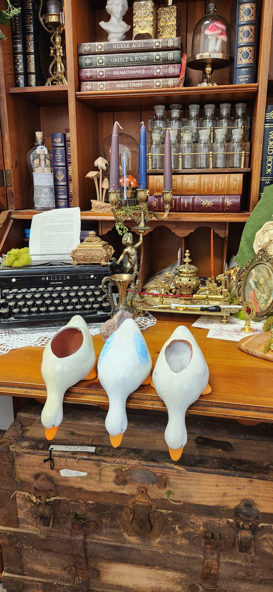 Vintage ceramic duck planters