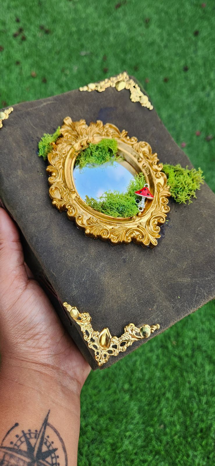 Fairy mirror leather journal