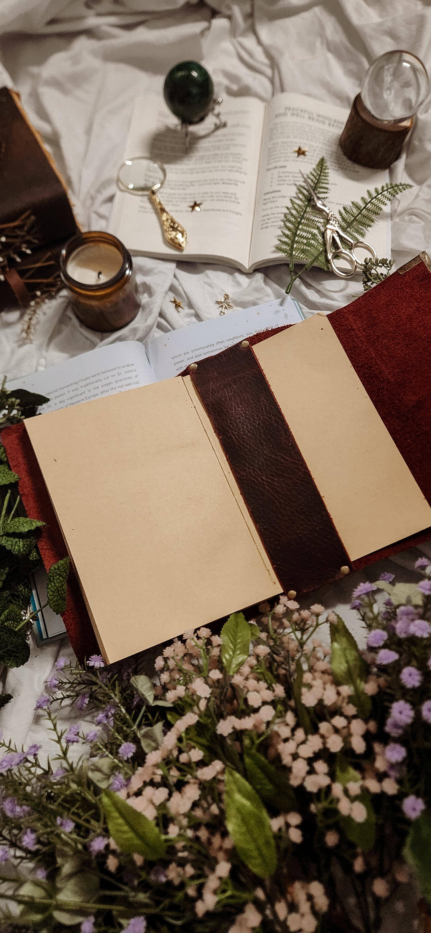 Refillable leather journal sleeve