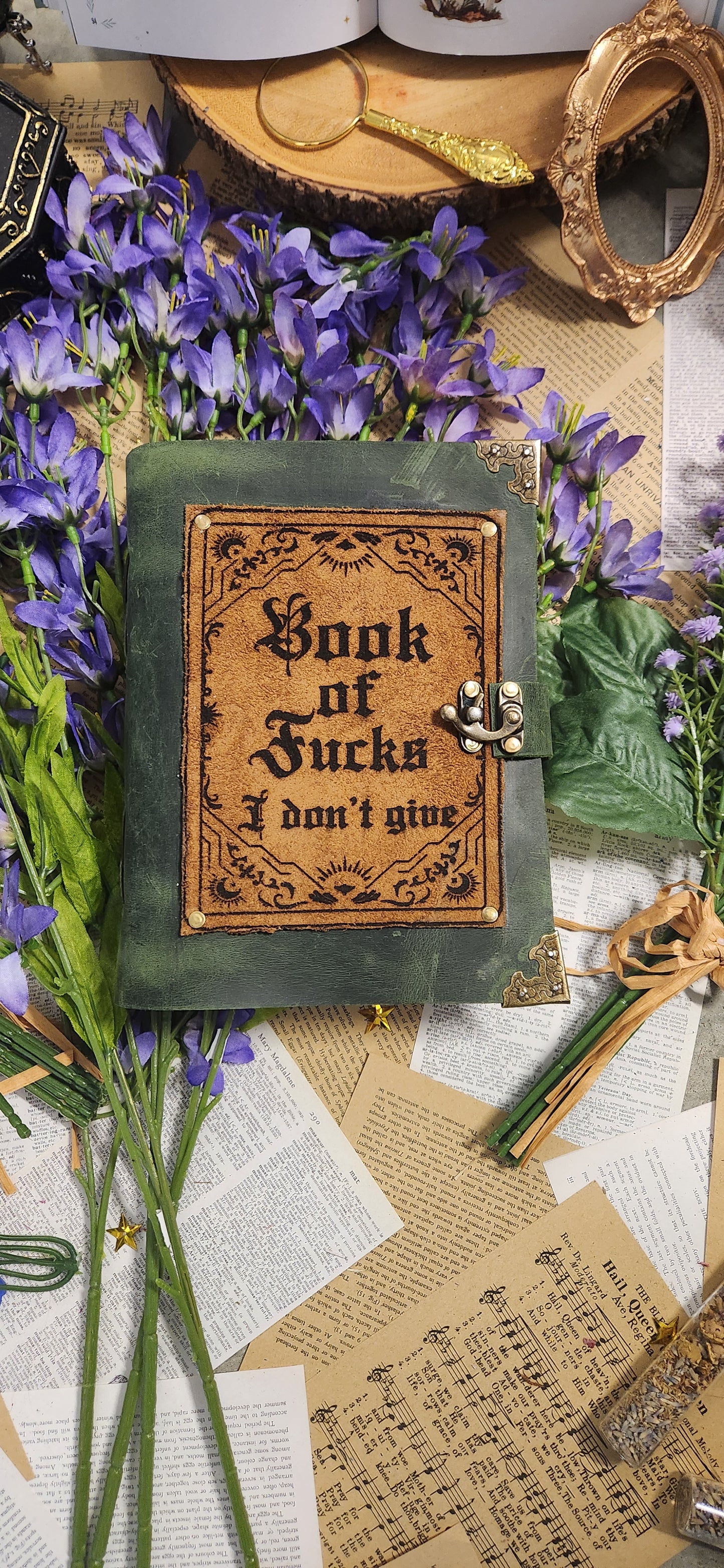 Book of Fucks I don't give leather journal