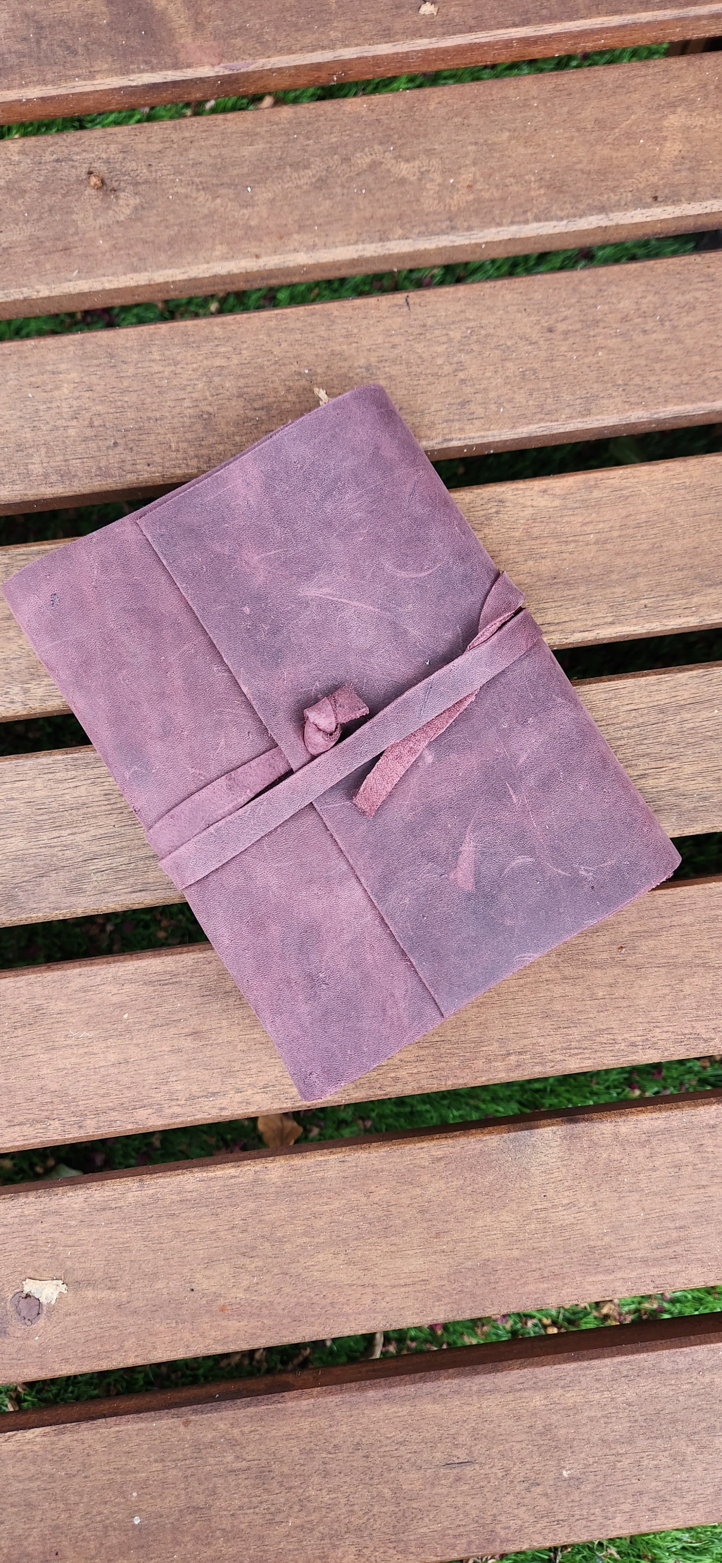 Purple Leather Wrap Journal