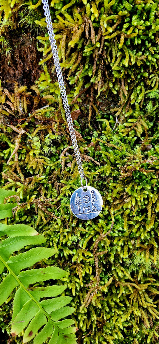 Camp fire necklace